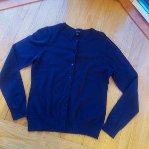 Ann Taylor Factory Cotton / Nylon Navy Cardigan Size M